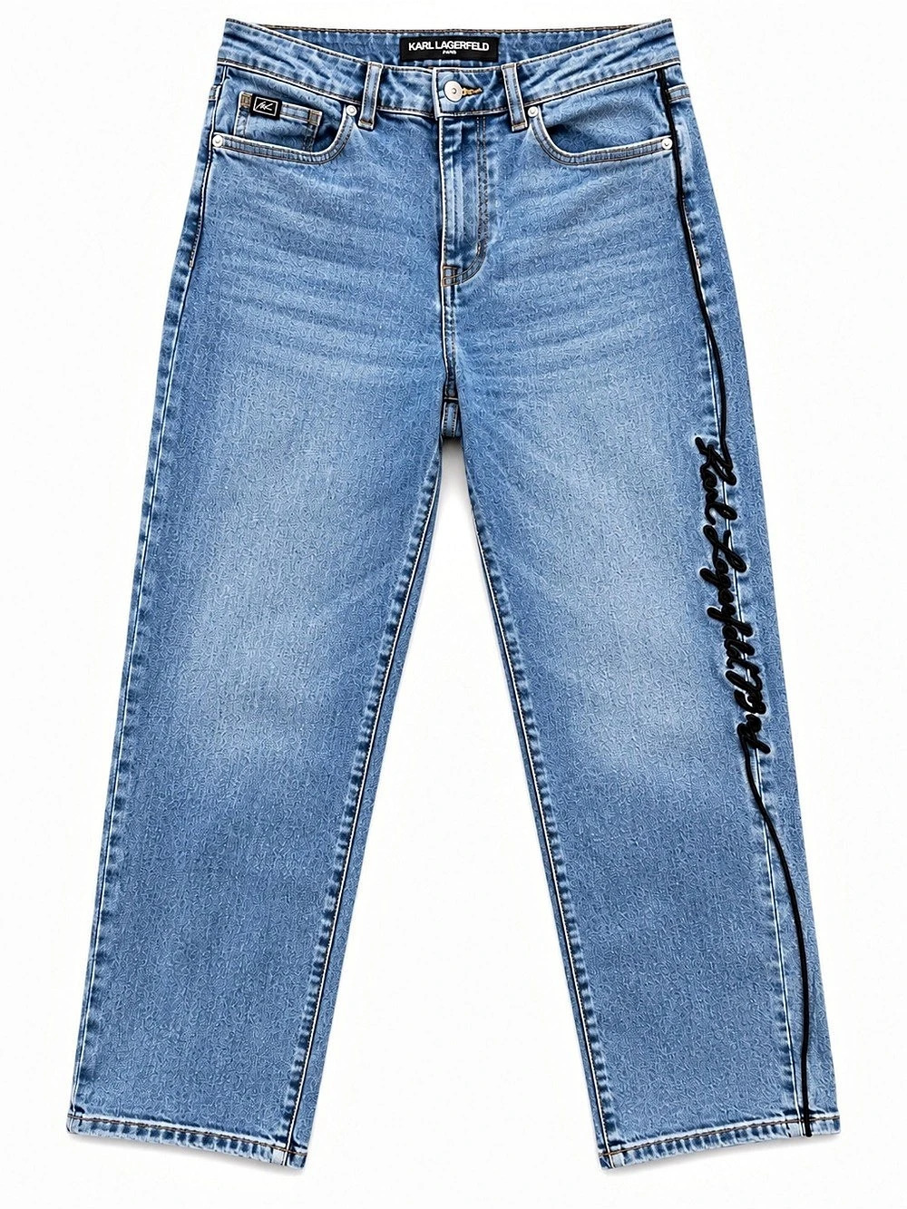 Karl Lagerfeld Paris Embroidered Ankle Length Jeans Size 10 25” Inseam